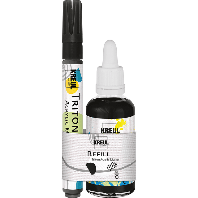 KREUL Recargable Triton Acrylic Marker edge Black Set