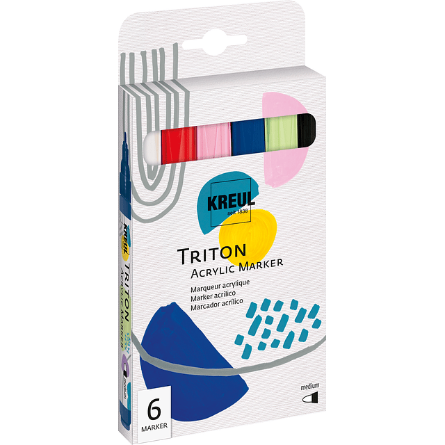 KREUL Triton Acrylic Marker  Set de 6 piezas punta media