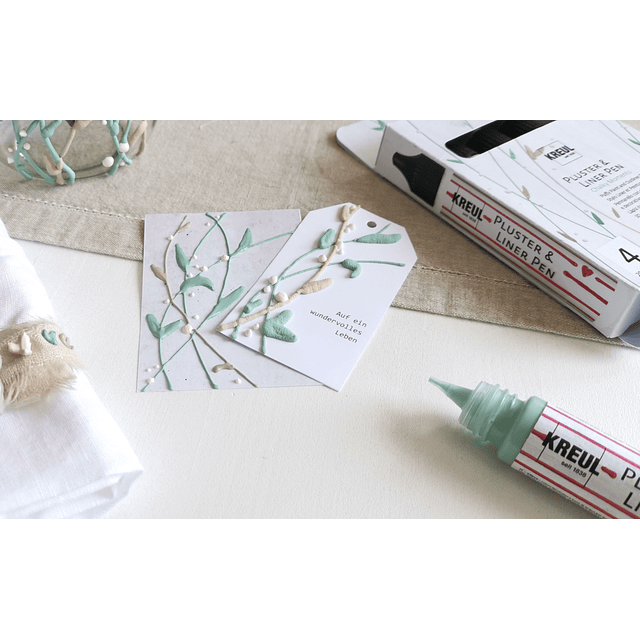 KREUL Puffy Paint and Outliner Pen Set de 4 Chalky Moments