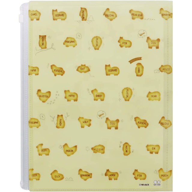 Ginibis Animal Biscuit Tabeko Carpeta transparente con estuche y cremallera 