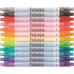 FULULU - Rotuladores de punta doble - 36 opciones de colores 