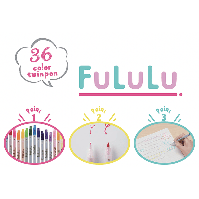 FULULU - Rotuladores de punta doble - 36 opciones de colores 