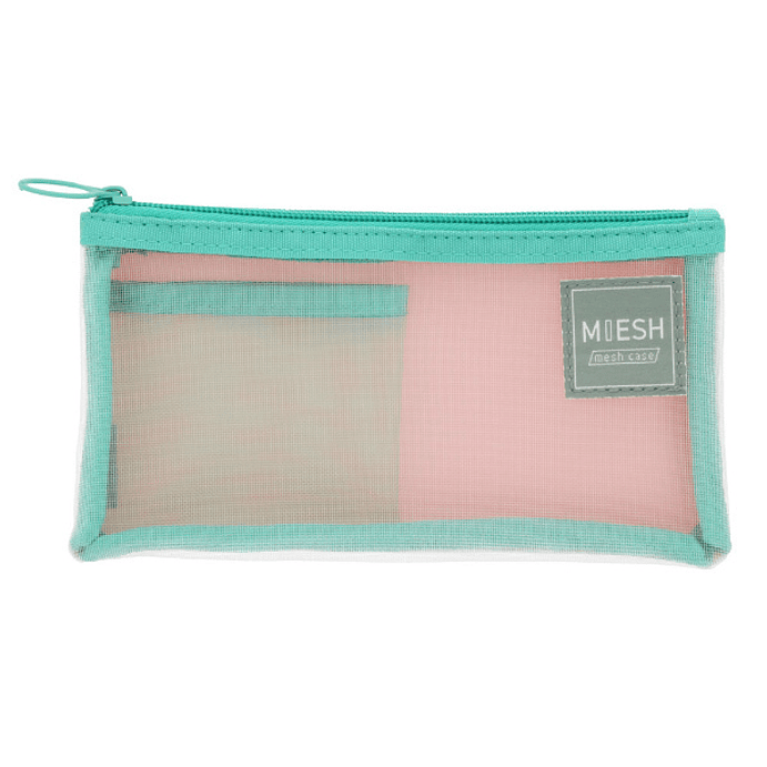 Estuche de malla MIESH Slim Rosa / Verde ( 2 tamaños ) 1