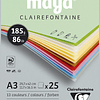 Bloc papel de dibujo Maya 25 hojas colores pastel, 185g