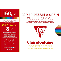 Papel de Dibujo Granulado de Colores Etival (Pack de 8 Hojas)