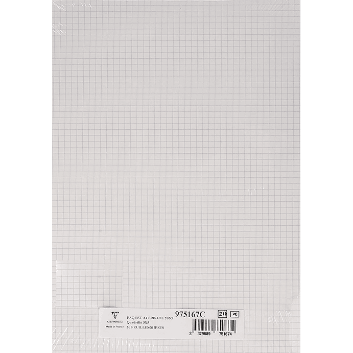 20 Hojas Papel Bristol Cuadriculado - 205g 2