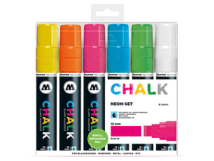 Set Marcadores Efecto Pizarra - Chalk marker 15mm Wallet Basic-Set 2 6 pcs. 