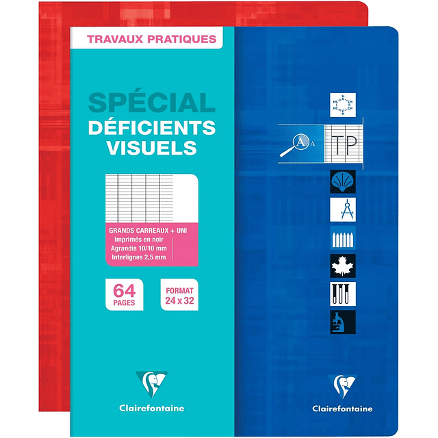 Cuaderno 24 x 32 cm, para personas con discapacidad visual