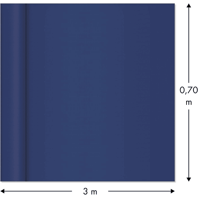 Papel de regalo, 3m x 70 cm, Papel Kraft, Azul Marino (liso,mate)