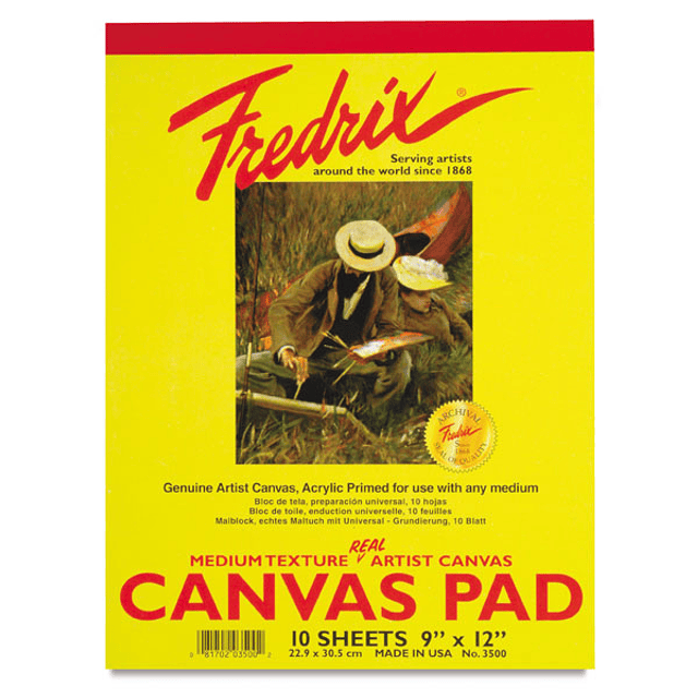 Bloc de tela blanca Mixed Media Fredrix Canvas