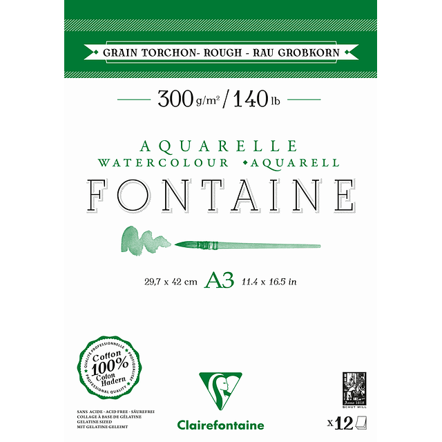 Fontaine 100% algodón 300g / 2 formatos, 3 tipos de granos