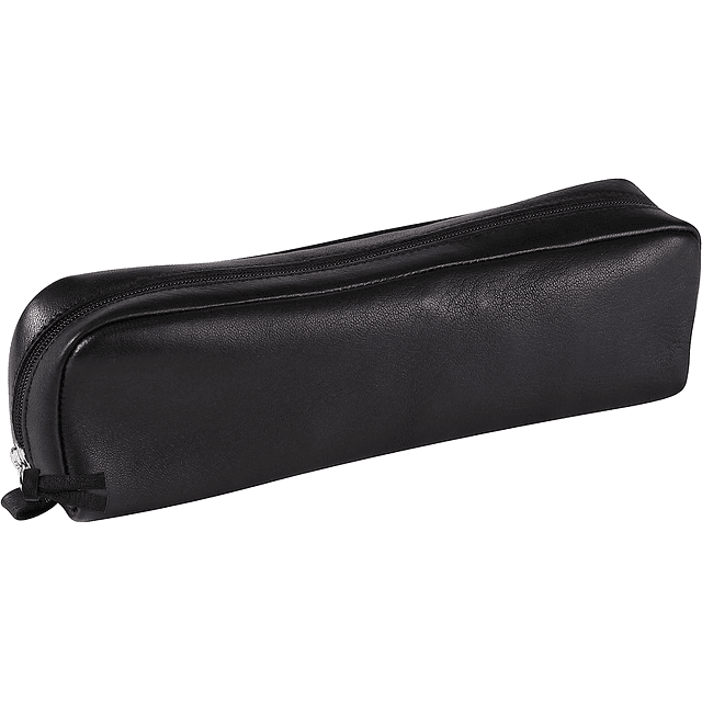 Estuche rectangular de piel - Negro