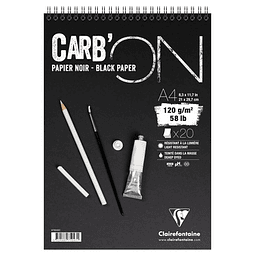 Carb'ON Bloc Anillado papel Negro (21 x 29,7 cm)