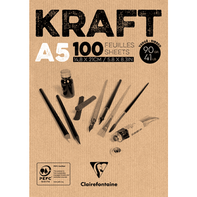 Bloc encolado de Papel Kraft 90 g - (3 tamaños)