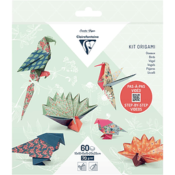 Pack Origami 60 hojas 3 tamaños - Decoración de pájaros