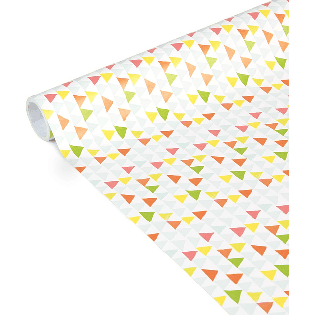 Rollo de papel de regalo - "Triángulo Multicolor" 5 m x 0,35 m