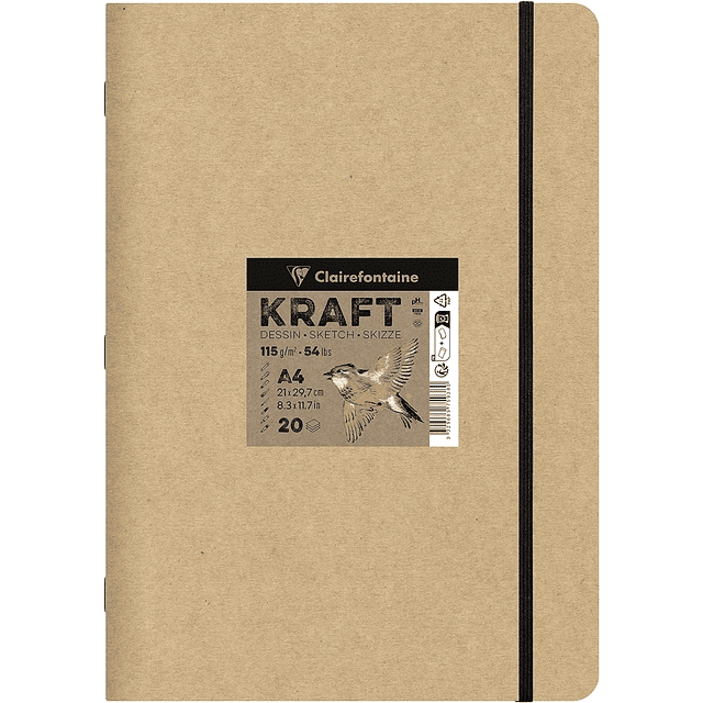 Cuaderno Kraft marrón 115g - 3 tamaños