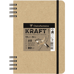 Cuaderno anillado Kraft marrón 115g - 2 tamaños