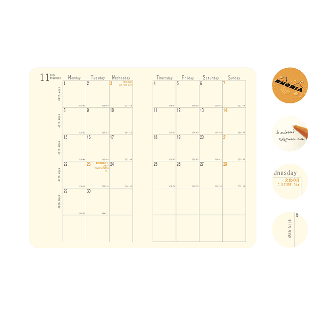 Rhodia Monthly Planner 2024 7,5 x 12 cm 