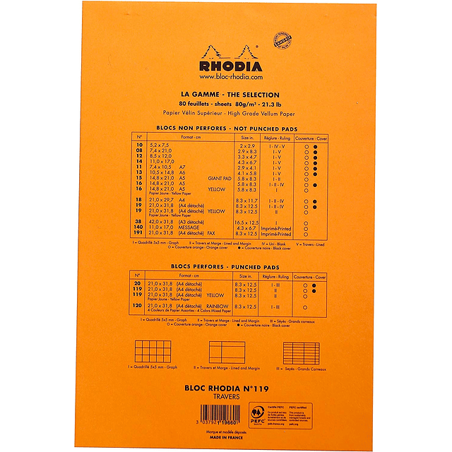 Libreta N°20 Perforado - 21 x 31,8 cm - (Hojas Amarillas)