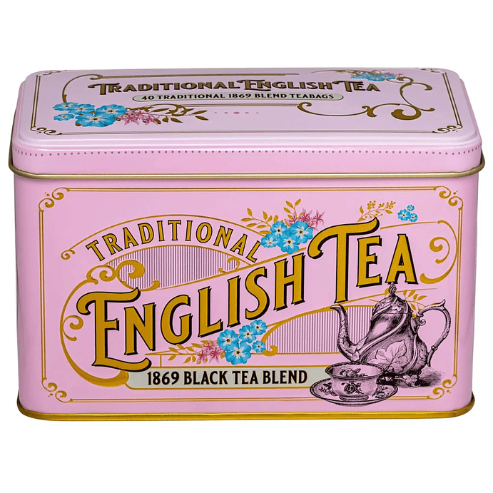 Lata de té clásica victoriana vintage - Rose Pink 1