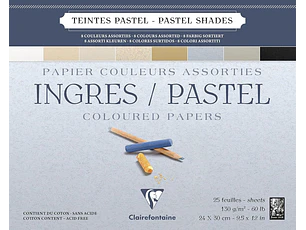 Bloc Ingres Pastel - Colores Pastel Surtidos - (3 tamaños)