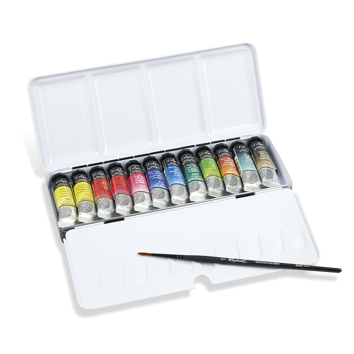 Set Acuarela - Caja de metal 12 tubos 10 ml + 1 pincel   1
