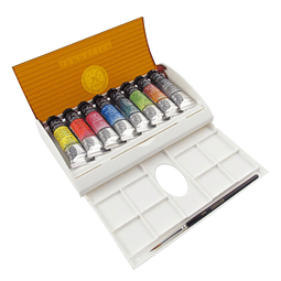 Set de caja de viaje de tubo de acuarela Sennelier Artists 8 x 10 ml