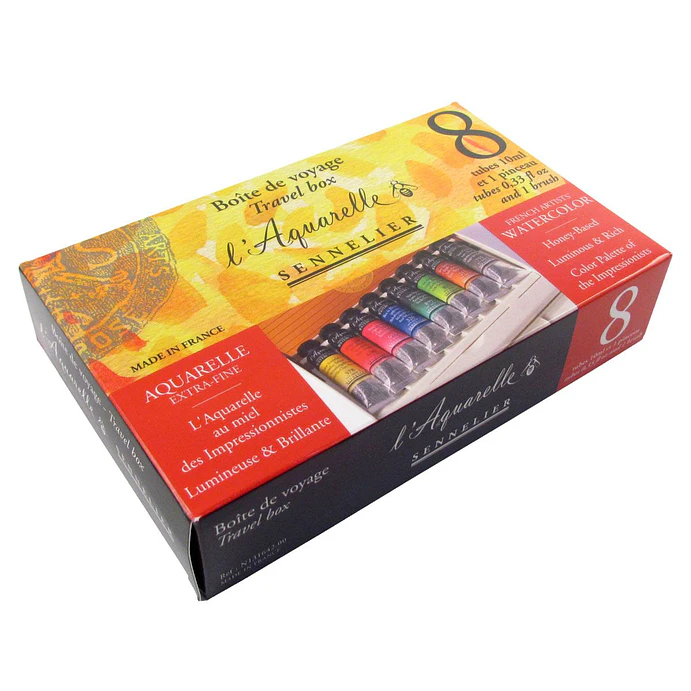 Set de caja de viaje de tubo de acuarela Sennelier Artists 8 x 10 ml 3