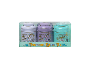 Juego de regalo de lata de té victoriana vintage