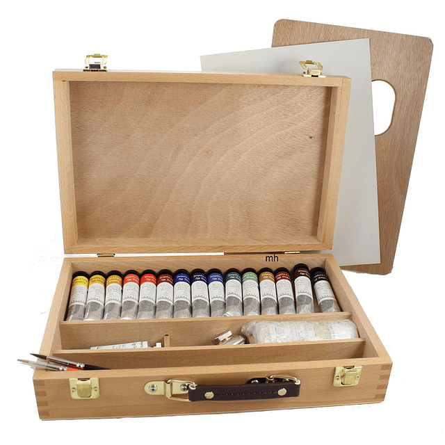 Sennelier Egg Tempera 12 x 21ml tubo set de caja de madera