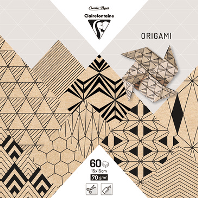 ORIGAMI pack 60 hojas 15x15 - Krafty