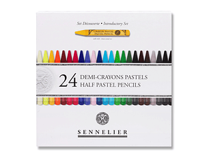 Set de 24 lápices pastel surtidos (medios) + 12 espacios vacíos 