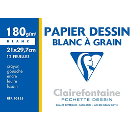 Papel Granulado "Blanc a Grain" 180 g - (3 tamaños)