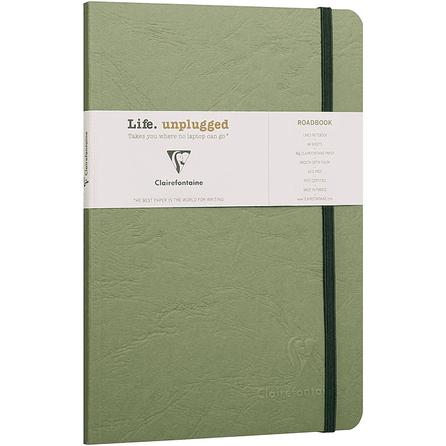 Clairefontaine Age A5 Roadbook Bag, Líneas, 128 páginas, Verde
