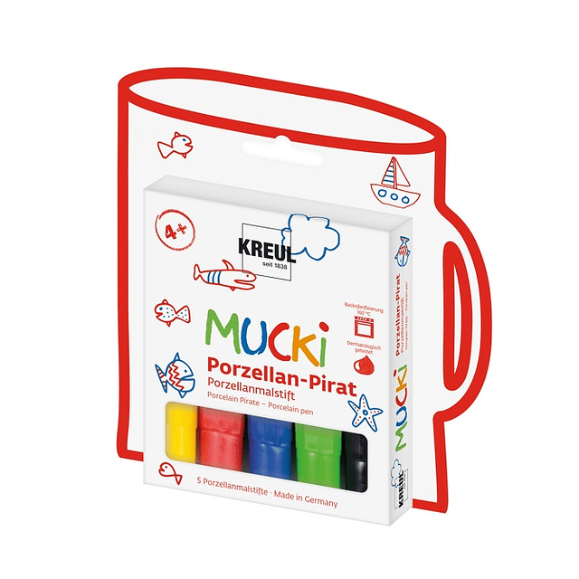 Marcadores Vidrio y Porcelana - MUCKI Kids set básico