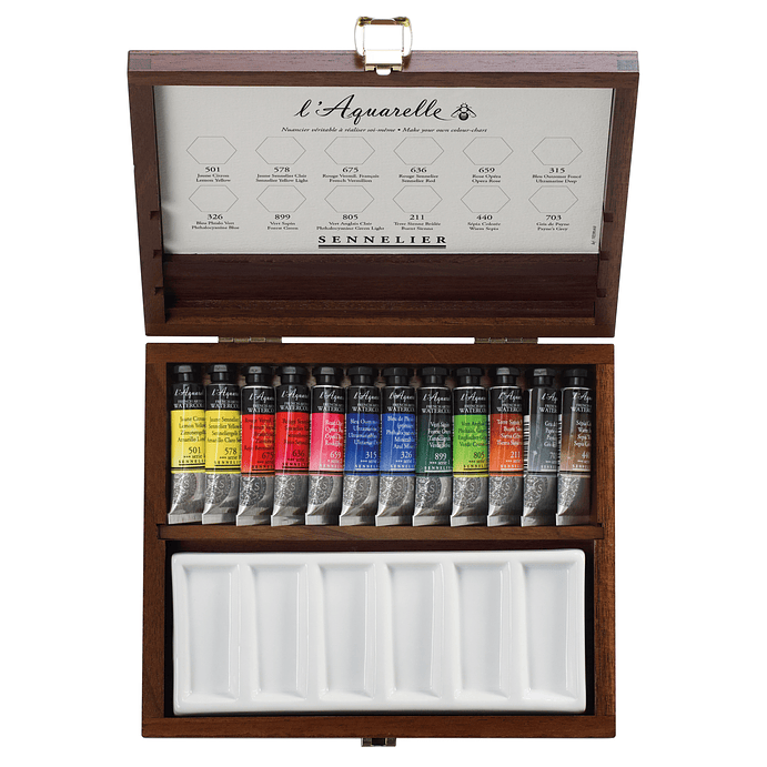 Caja de Madera Acuarela 