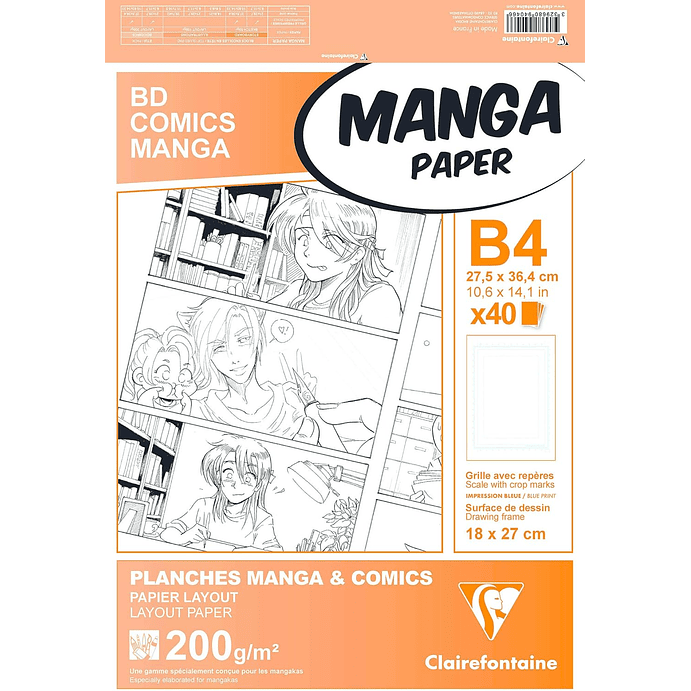 Papel Manga Multi-Técnica con marco simple (2 tamaños) 2