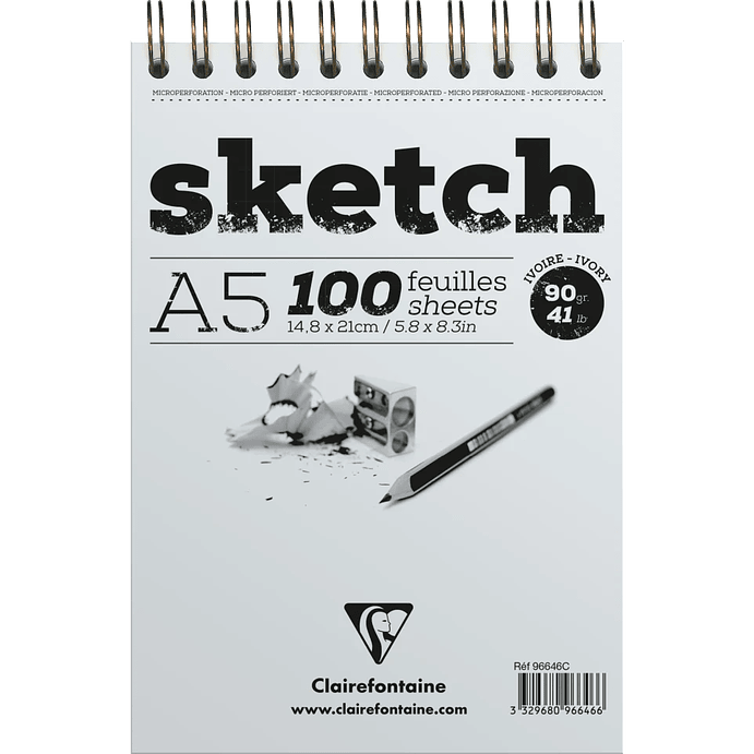 Bloc de dibujo de doble espiral color Marfil (2 tamaños) 1