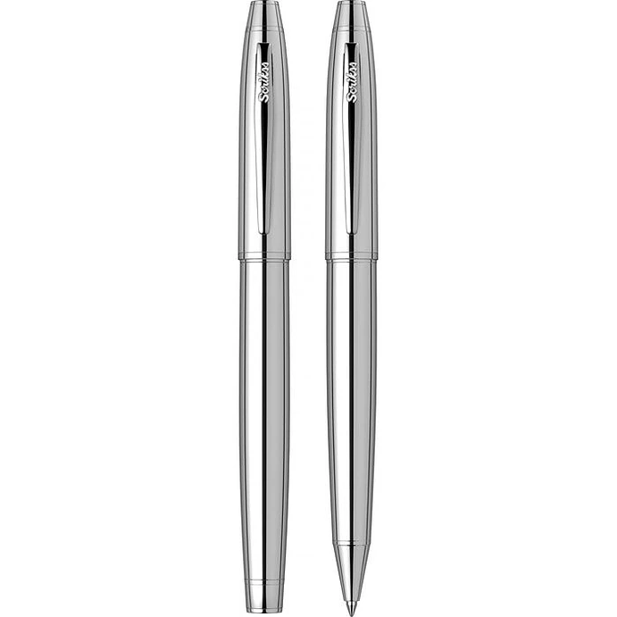 Juego de pluma estilográfica y bolígrafo Noble 35, plumín M, cromado. 3