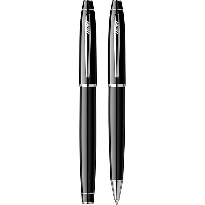 Juego de pluma estilográfica y bolígrafo Noble 35, plumín M, cromo negro. 4