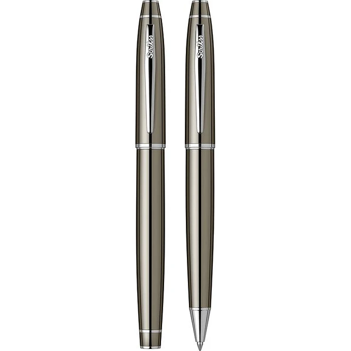 Juego de pluma estilográfica y bolígrafo Noble 35, plumín M, titanio. 4