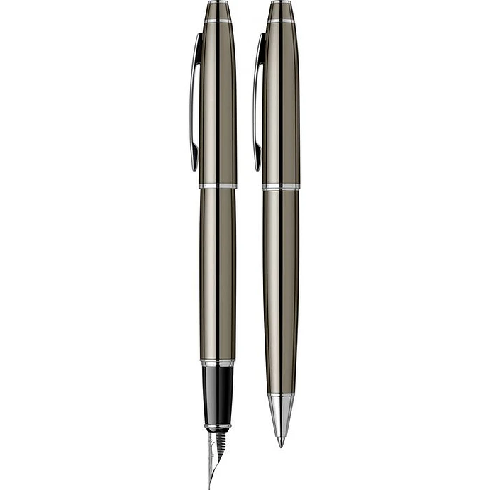 Juego de pluma estilográfica y bolígrafo Noble 35, plumín M, titanio. 2