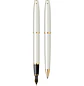 Juego de pluma estilográfica y bolígrafo Noble 35, plumín tamaño M, color oro blanco. - Miniatura 3