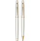 Juego de pluma estilográfica y bolígrafo Noble 35, plumín tamaño M, color oro blanco. - Miniatura 4
