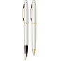 Juego de pluma estilográfica y bolígrafo Noble 35, plumín tamaño M, color oro blanco. - Miniatura 2