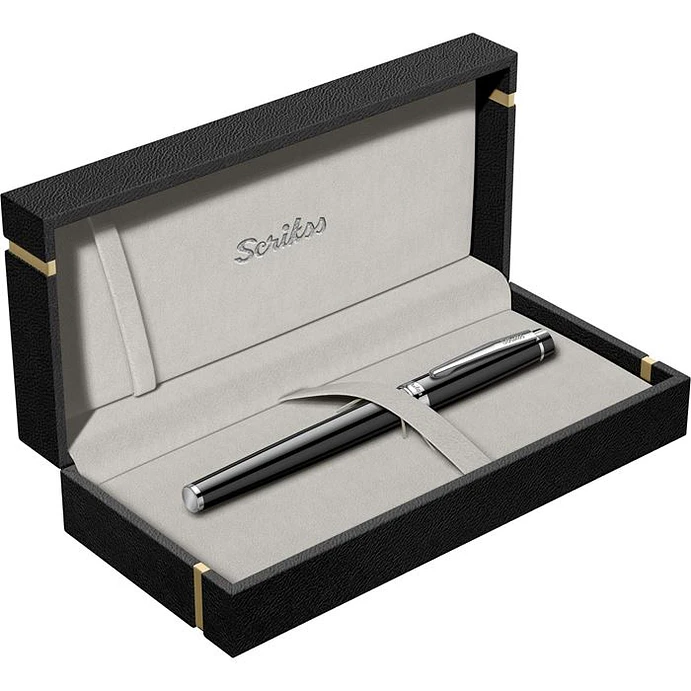 Pluma estilográfica Honour 38, plumín M, cromo negro 6