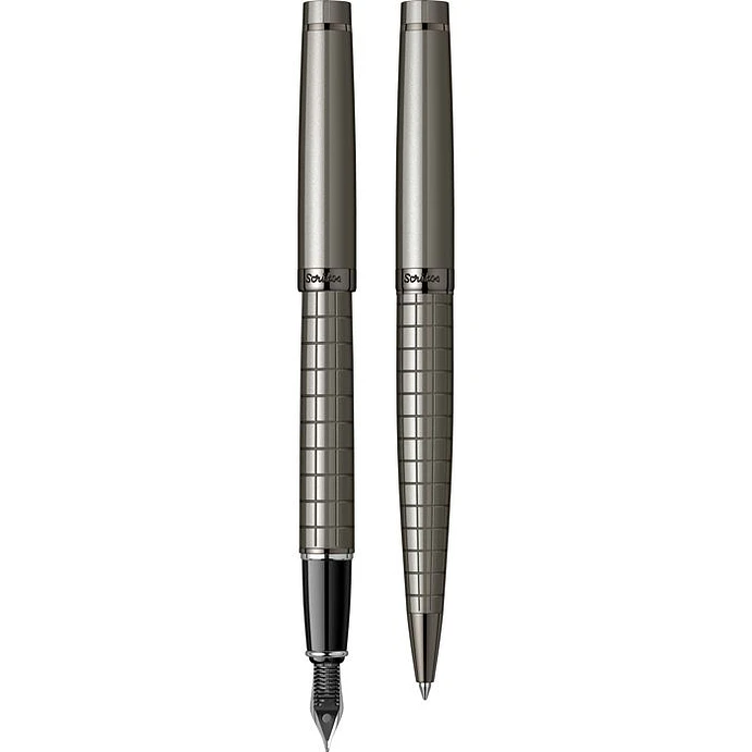 Juego de pluma estilográfica y bolígrafo Honour 38, plumín M, gris carbón. 3