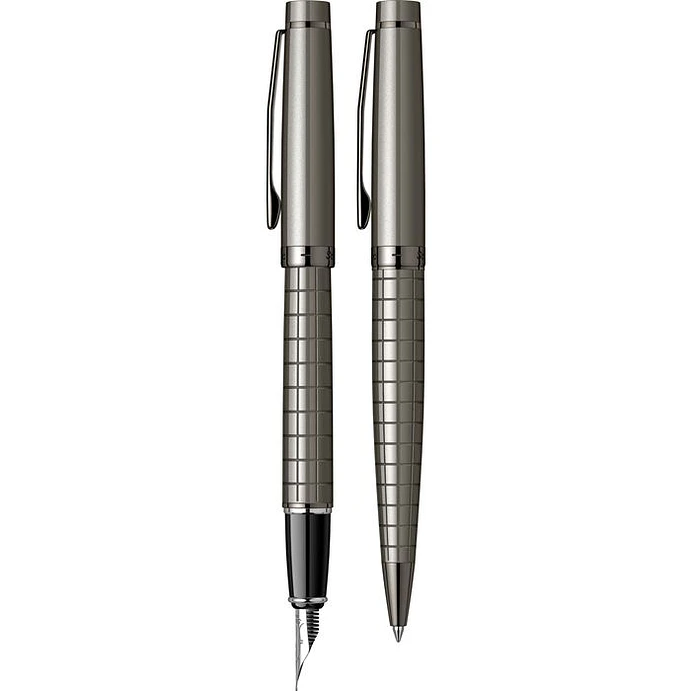 Juego de pluma estilográfica y bolígrafo Honour 38, plumín M, gris carbón. 2