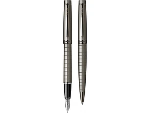 Juego de pluma estilográfica y bolígrafo Honour 38, plumín M, gris carbón.